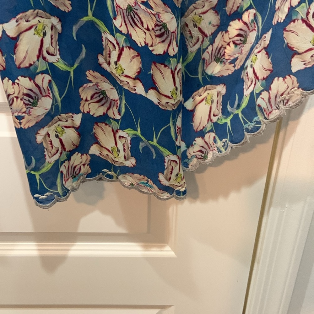 Johnny Was Blue Floral Flowy Wrap Around Blue Floral Pants, Women’s M - Picture 8 of 8
